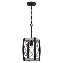 Vaxcel International P0354 - 7.5-in. Mini Pendant Textured Black and White Ash