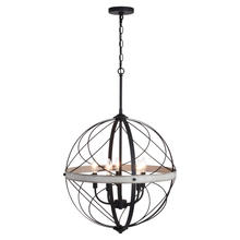 Vaxcel International P0355 - 21.25-in. 5 Light Orb Pendant Textured Black and White Ash