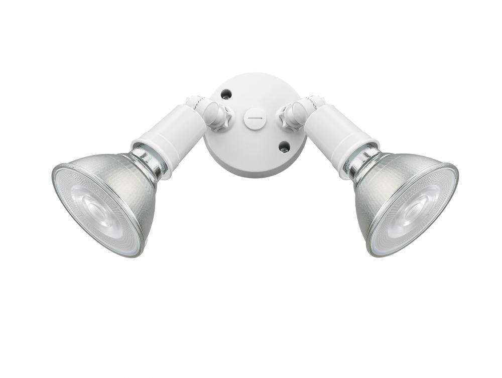 2-Light Security Flood Lights Matte White