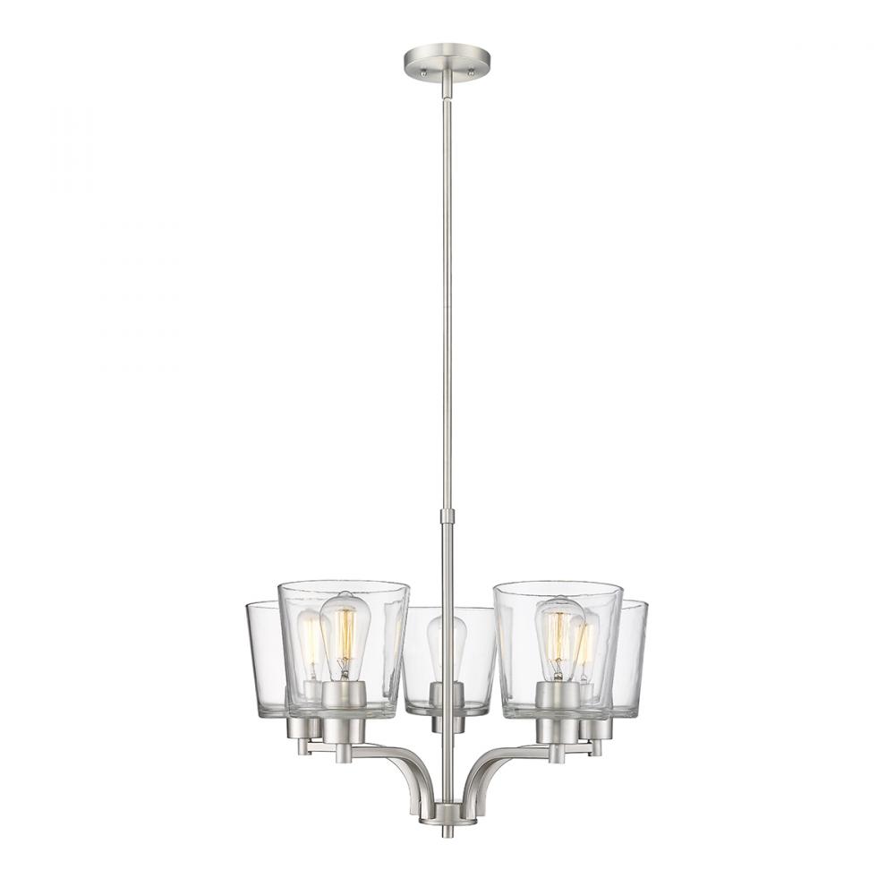 Evalon 5-Light Chandelier Ceiling Light Brushed Nickel