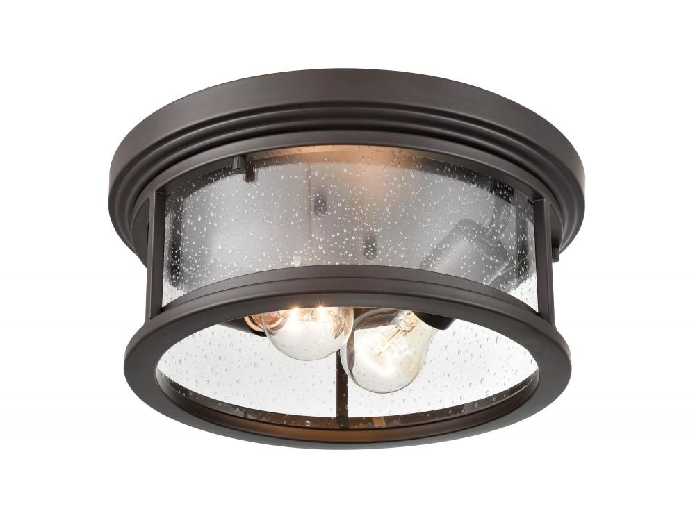 Bresley 2-Light Outdoor Flush Mount Powder Coated Bronze