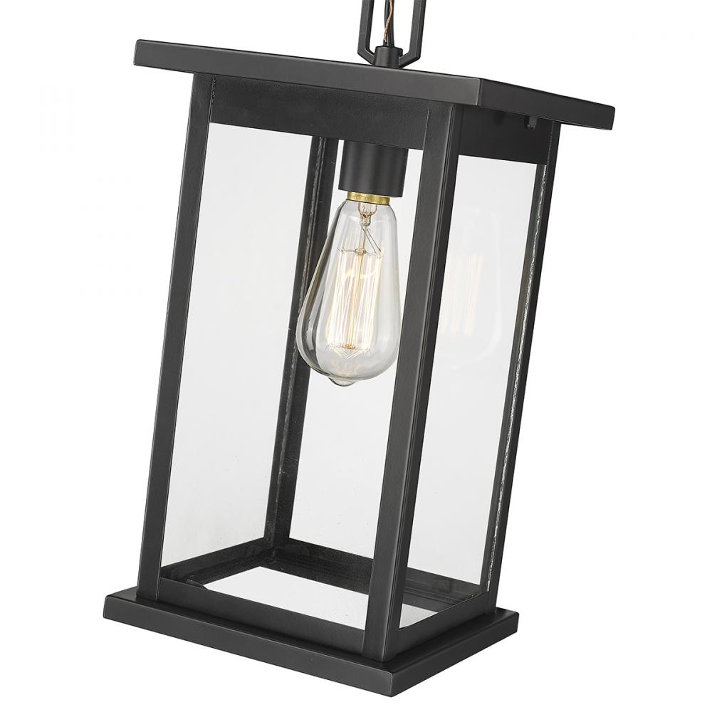 Bowton 1-Light Outdoor Hanging Lantern Powder Coated Black