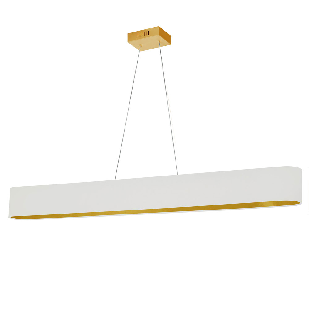 30W Horiz Pendant, WHT/GLD shade, AGB