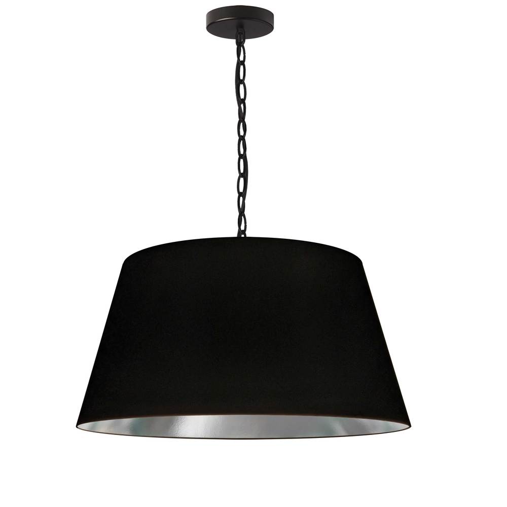 1LT Brynn Medium Pendant, BLK/SV Shade, Black