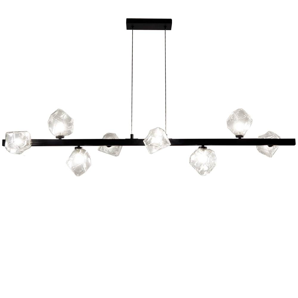 8LT Halogen Horizontal Pendant, MB w/ Clear Gls