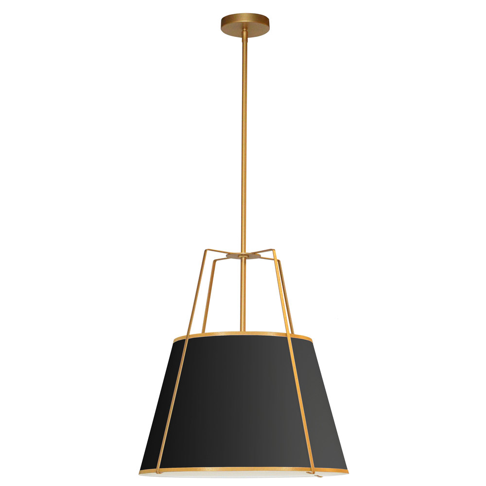 1LT Trapezoid Pendant GLD/BK Shade w/790Diff