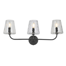 Dainolite ELN-213W-MB-CLR - 3LT Incandescent Vanity, MB w/ CLR Hammered Glass