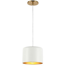 Dainolite EMI-81P-AGB-MW - 1LT Incand Pendant,  AGB w/ MW&GLD Shade