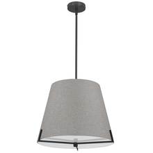 Dainolite PST-184P-MB-GRY - 4 LT Incandescent Pendant, MB w/ GRY fabric shade