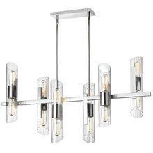 Dainolite SAM-4012HC-PC - 12LT Horiz Chandelier, PC w/ Clear Fluted Glass