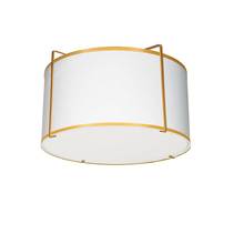 Dainolite TRA-121FH-GLD-WH - 2LT Drum Flush Mount Gold/Wht Shade w/ 790Diff