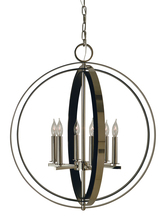 Framburg 4655 SB/SW - 6-Lt Satin Brass/Satin White Constellation Pendant