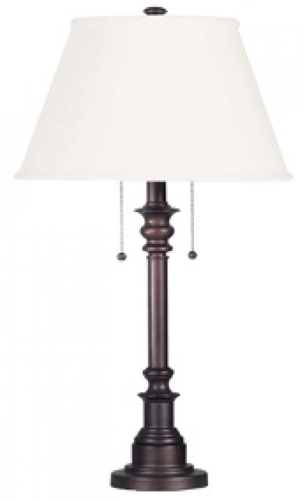 Nevan 2 Light Table Lamp with Oil Rubbed Bronze Finish and White Shade