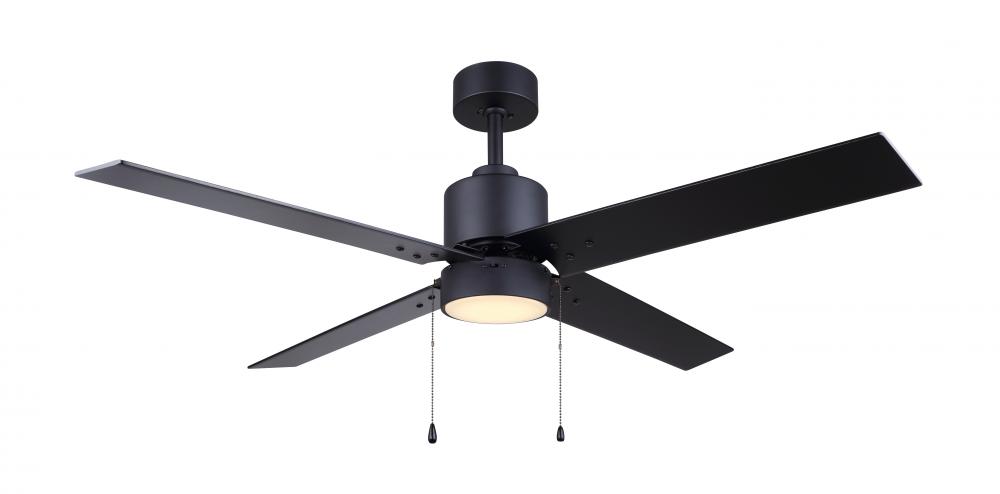 Layne 52 in. Indoor Matte Black Standard Ceiling Fan with Soft White Integrated LED