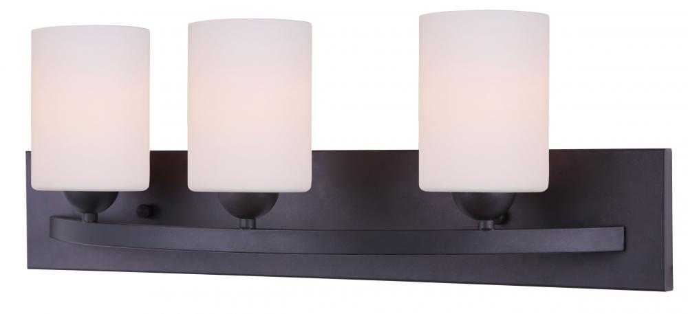 Hampton 3 Light Vanity, Bronze Finish