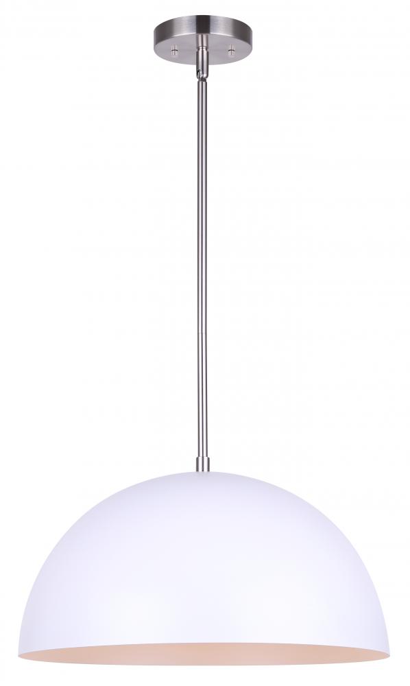 SADIE, IPL734B01BNH, MWH + BN Color, 1 Lt Rod Pendant, 100W Type A, 15.75" W x 11.25 - 59.25"