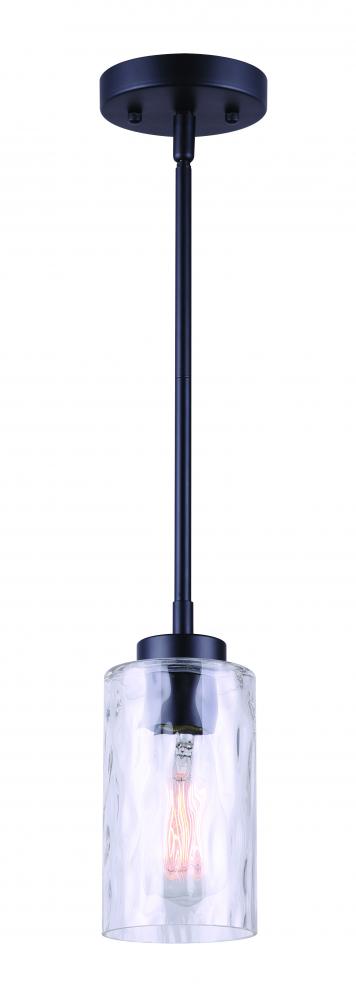 Newport 1 Light Pendant, Black Finish