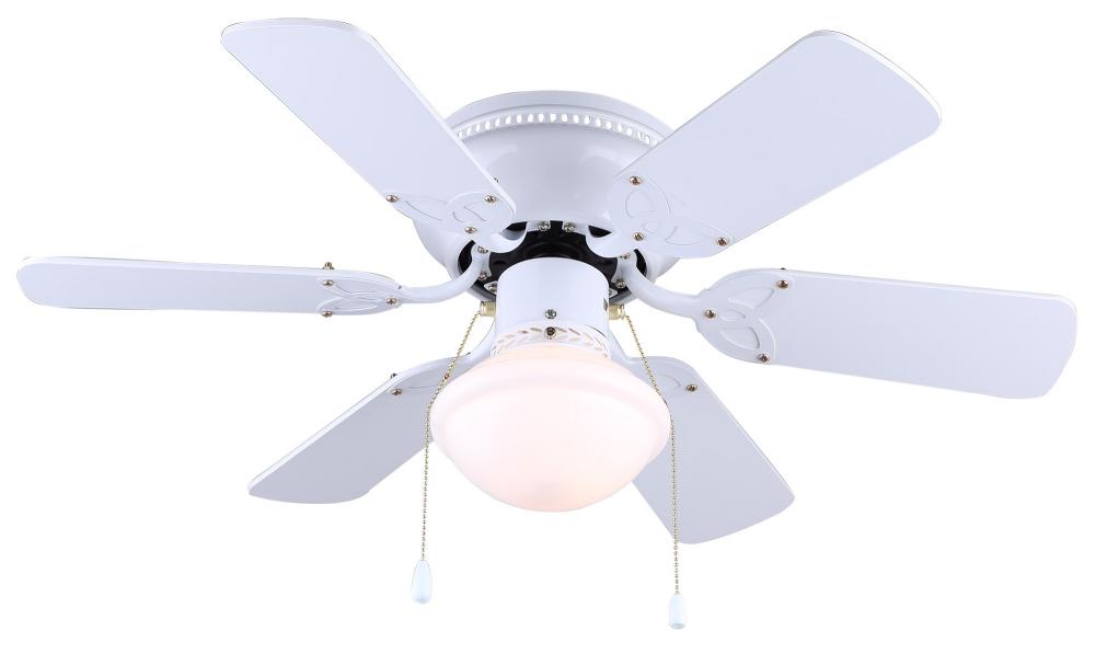 30" White Ceiling Fan