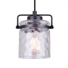 Canarm IPL707A01GPH - ARDEN, 1 Lt Cord Pendant, Watermark Glass, 100W Type A, 5.5" W x 10 - 58" H