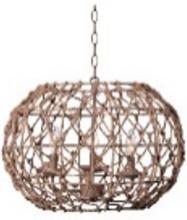 Canarm IPL2124B03BR20 - Aura 3 Light Pendant with Tan Finish and Natural Tan Rope Shade