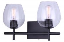 Canarm IVL1019A02BK - Cain 2 Light Vanity, Black Finish