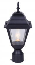 Canarm IOL1310 - Outdoor, IOL13 BK, 1 Bulb Post Light, Clear Bevelled Glass, 100W Type A or B, fits 3 IN Post