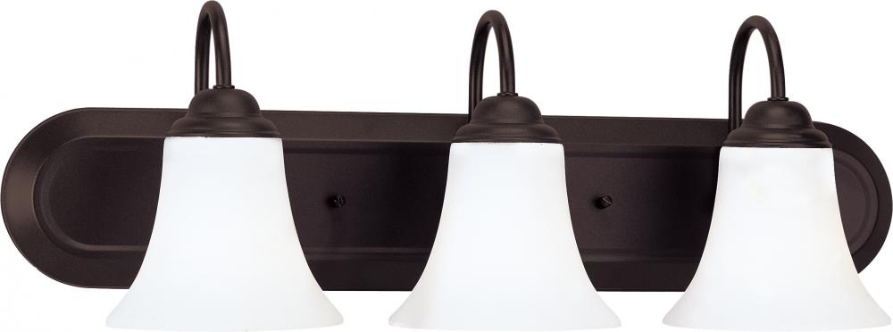 Dupont - 3 Light Vanity with Satin White Glass - Dark Chocolate Bronze Finish