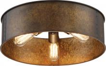 Nuvo 60/5893 - Kettle - 3 Light Flush Fixture - Weathered Brass Finish