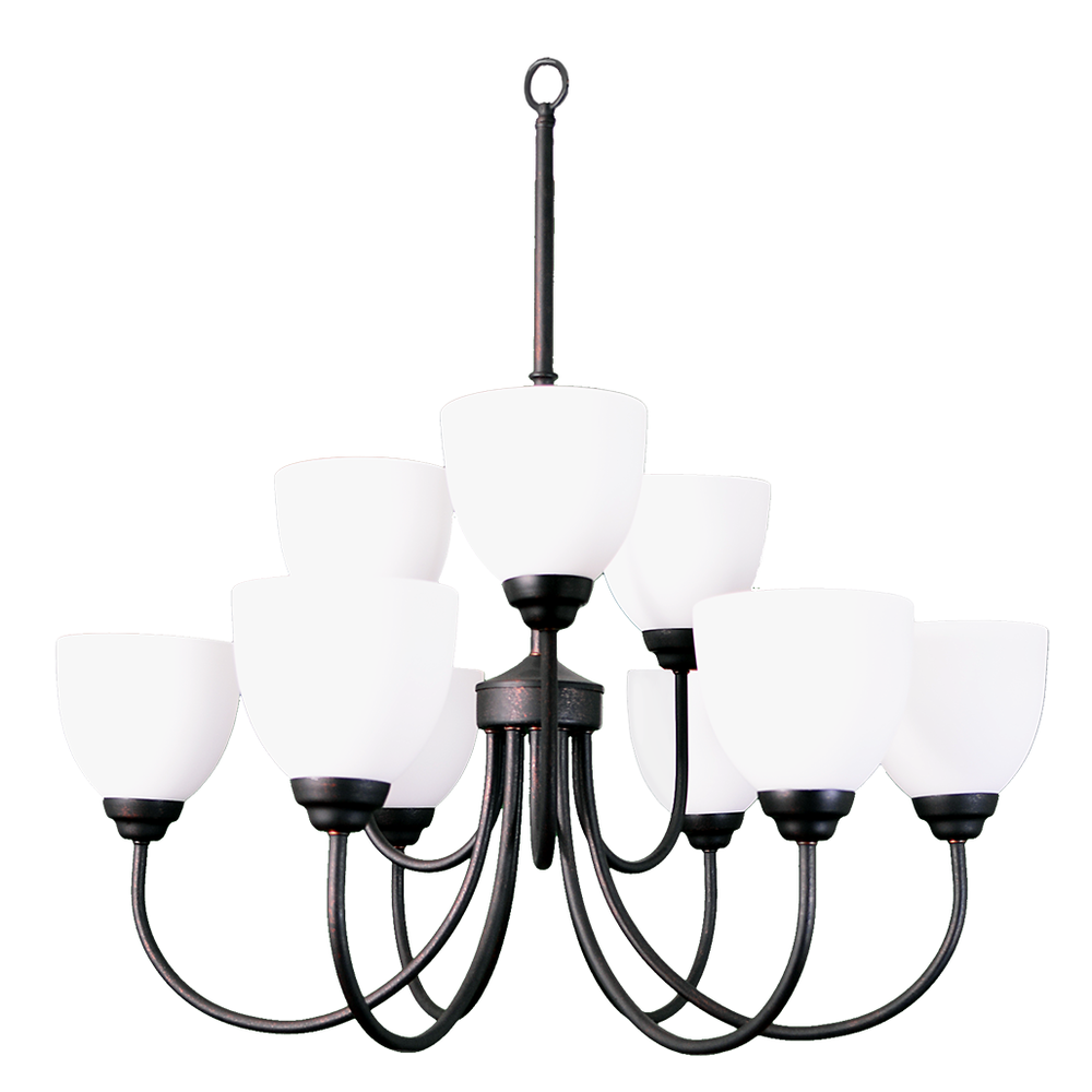 Laredo 9-Light Chandelier - RB White Glass