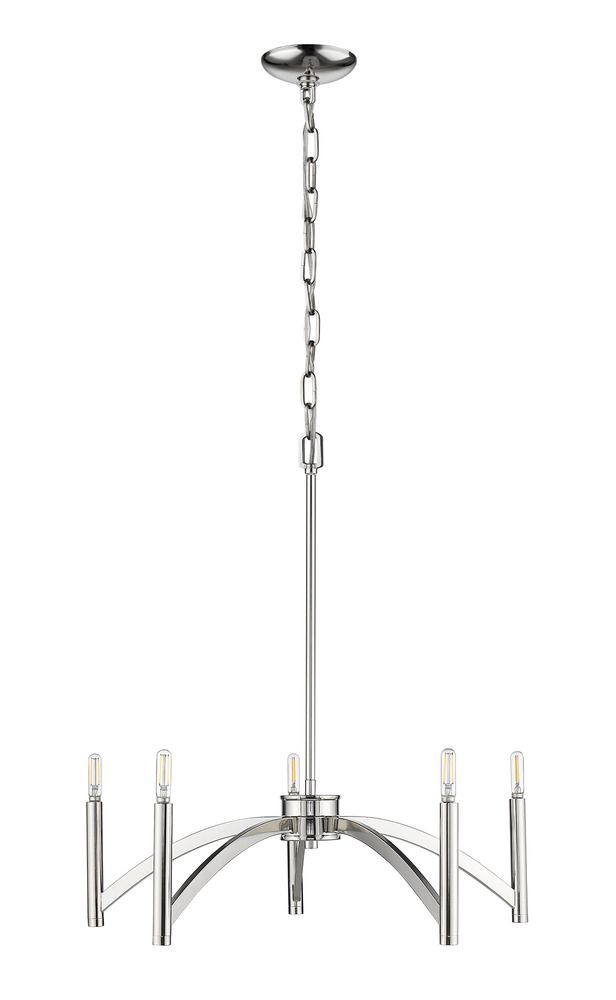 Vivio- Tova 5-Light Chandelier- Polished Nickel Finish