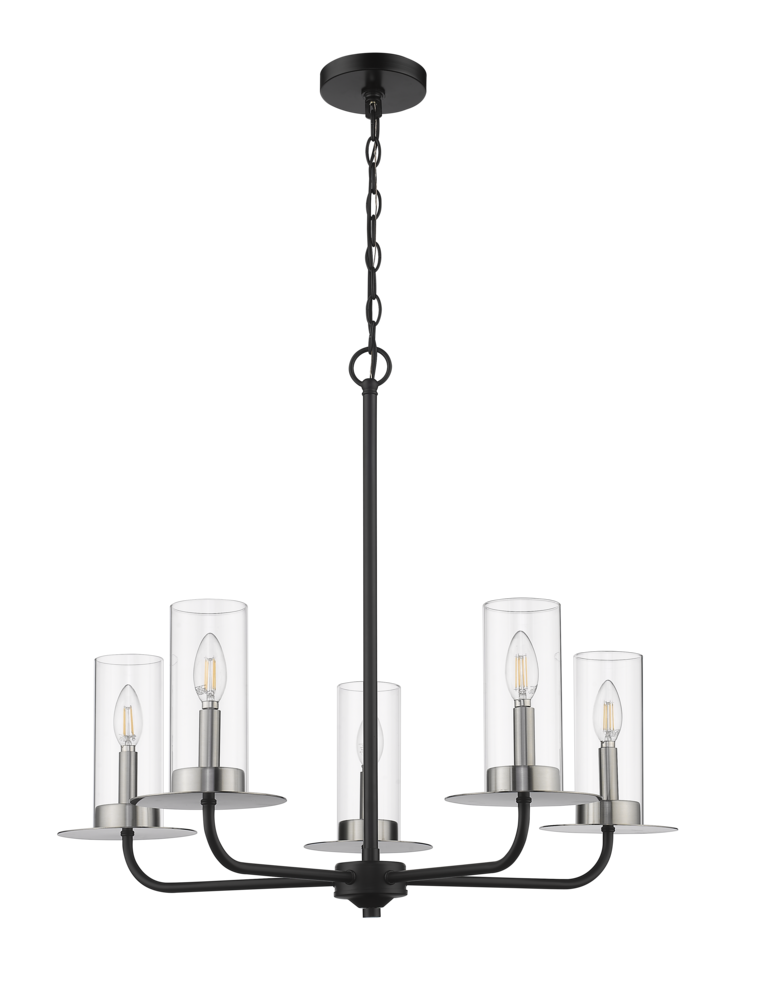 Vivio 5-Light Aura Two-Toned Chandelier - CG,MB,NK