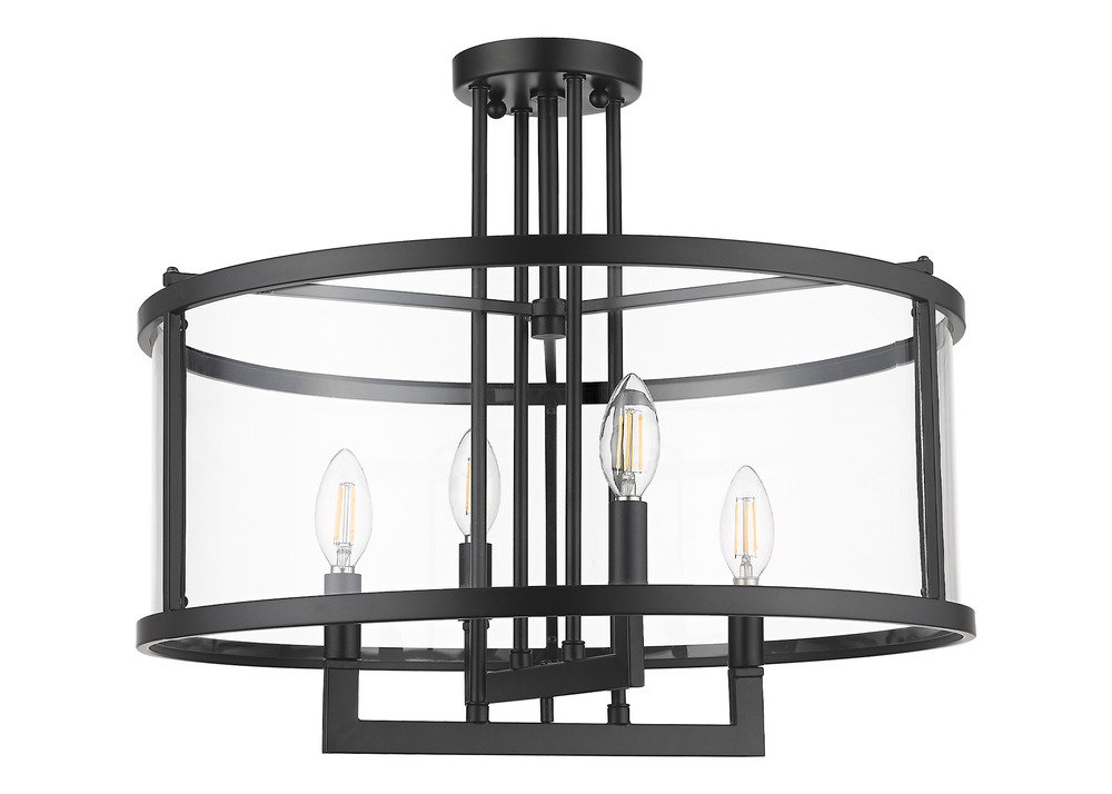 Ravenna 4-Light Clear Acrylic Dual Mount - MB