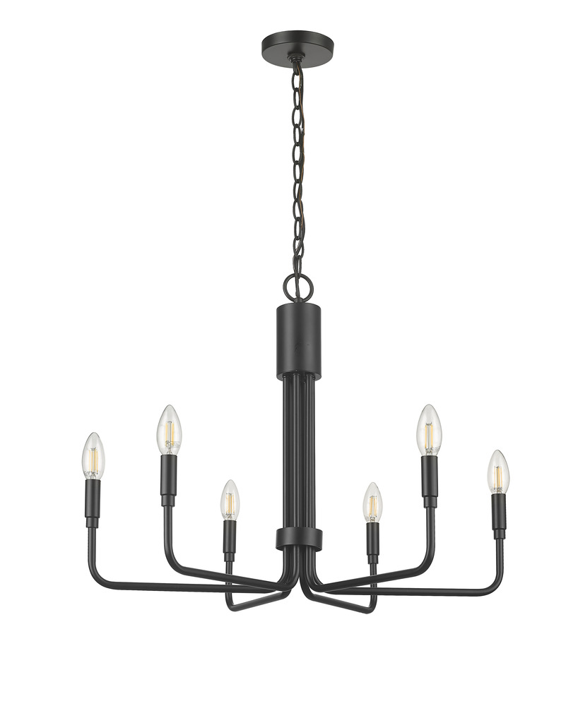 Vivio Alph 6-Light Flat Bottom Chandelier - MB(E12)