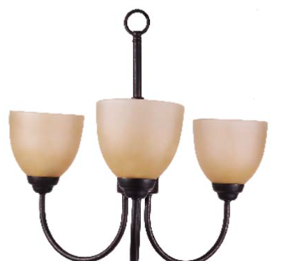 Laredo 3-Light Chandelier - RB Tea Stain Glass