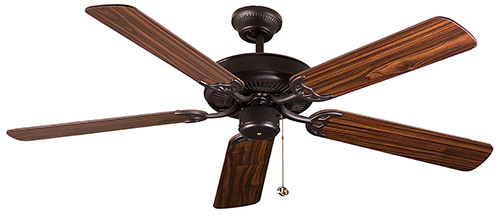 52'' 5-Blade Bronze Fan W Oak/Walnut Blades