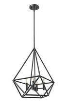 HOMEnhancements 70016 - 4-Light Cage Pendant- Matte Black Finish