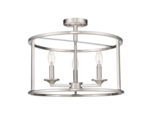 HOMEnhancements 70358 - Vivio Alfred 3-Light Round Open Semi-Flush Mount - NK