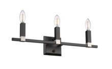 HOMEnhancements 70436 - Vivio Maroni 3-Light Wall Sconce/Vanity - Matte Black/Brushed Nickel