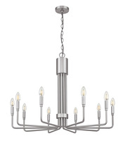 HOMEnhancements 70574 - Vivio Alph 10-Light Flat Bottom Chandelier - NK(E12)