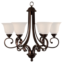 HOMEnhancements 18497 - Alpine Series 6 Light Chandelier - RB White Glass