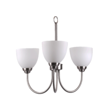 HOMEnhancements 15390 - Laredo 3-Light Chandelier - NK White Glass