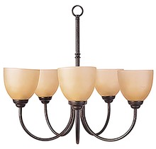 HOMEnhancements 15393 - Laredo 5-Light Chandelier - RB Tea Stain Glass