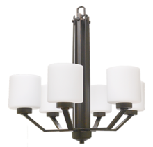 HOMEnhancements 18518 - Paris 6-Light Chandelier - RB White Cylinder Glass