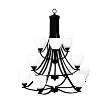 HOMEnhancements 19539 - Victoria 12-Light Chandelier - MB White Glass