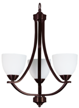 HOMEnhancements 16596 - Victoria 3-Light Chandelier - RB White Glass