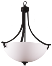 HOMEnhancements 19575 - 3-Light Entry - MB White Glass