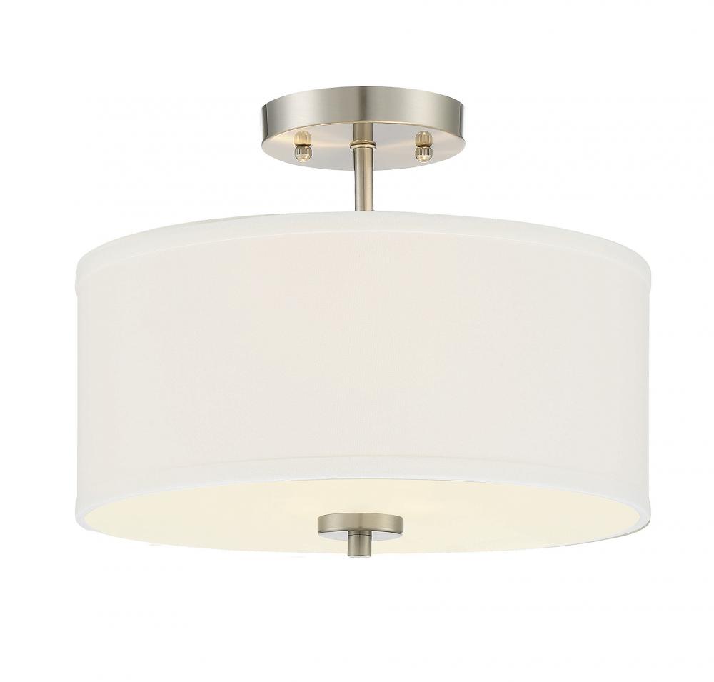 2-Light Ceiling Light in Brushed Nickel