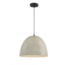 Savoy House Meridian M70093CMBK - 1-Light Pendant in Concrete with Matte Black