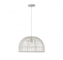 Savoy House Meridian M70105WR - 1-Light Pendant in White Rattan with A White SocketÂ 