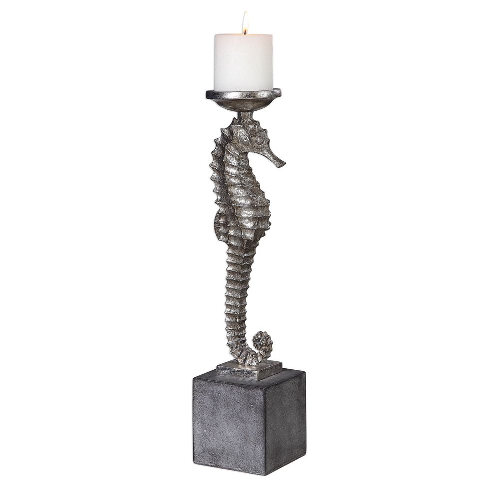 Uttermost Seahorse Silver Candleholder